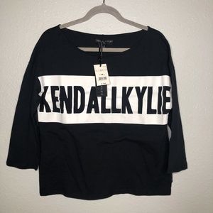 Kendall & Kylie for OVS 3/4 sleeve shirt sz‎ M black